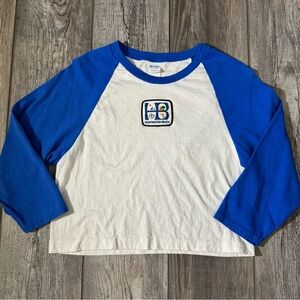 Huntington Beach Souvenir Shirt - Women’s Crop Cotton Tee Raglan 3/4 Sleeve